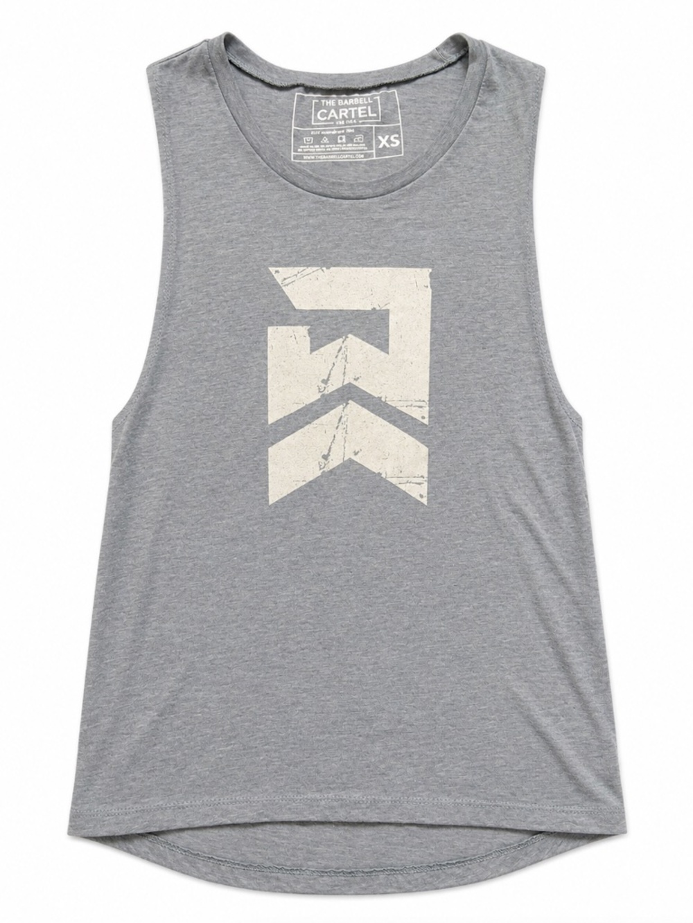 NWOT Barbell Cartel Cut Off Tank Gray XS Badge of Honor Muscle Shirt Gym